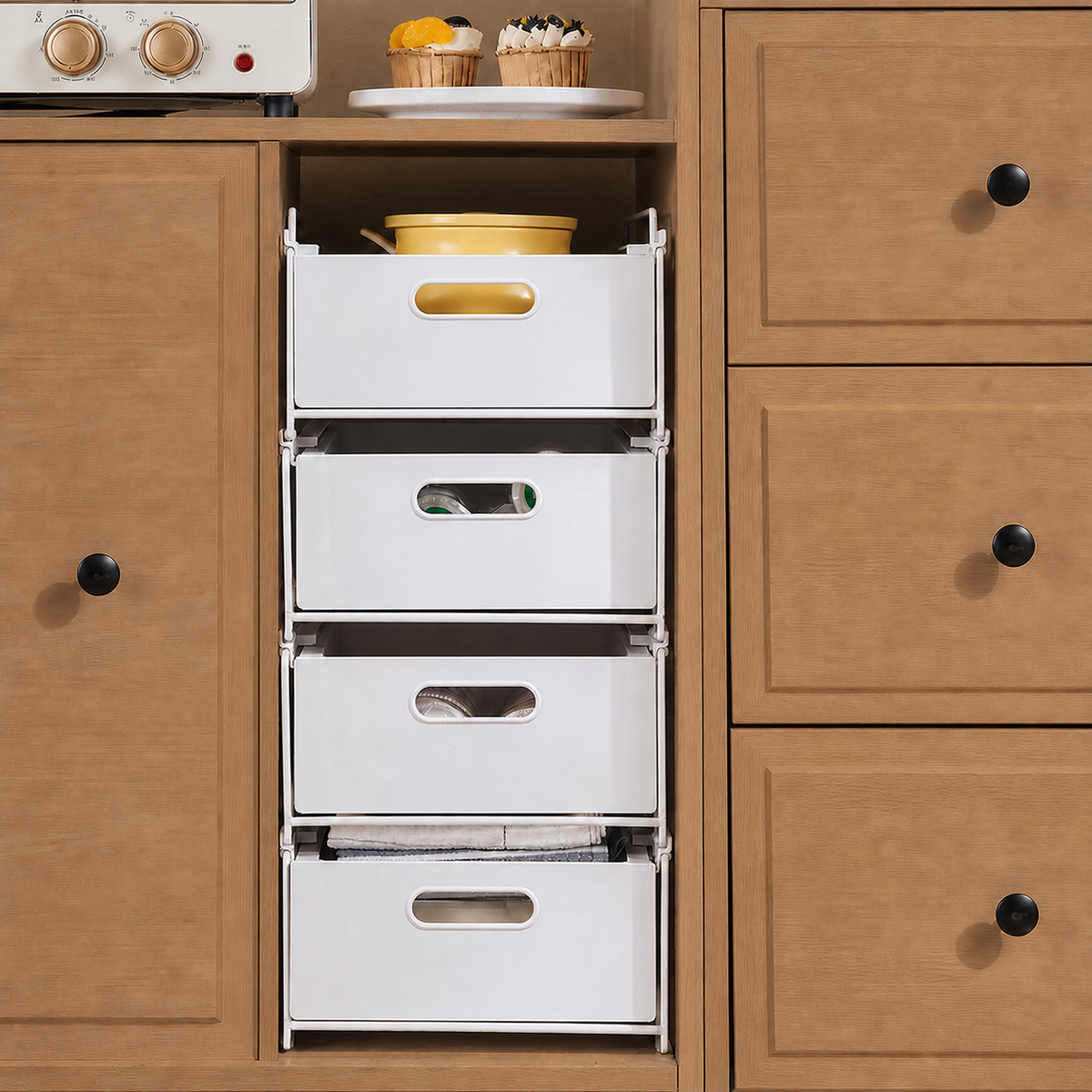 Stackable Pull-Out Storage Bin