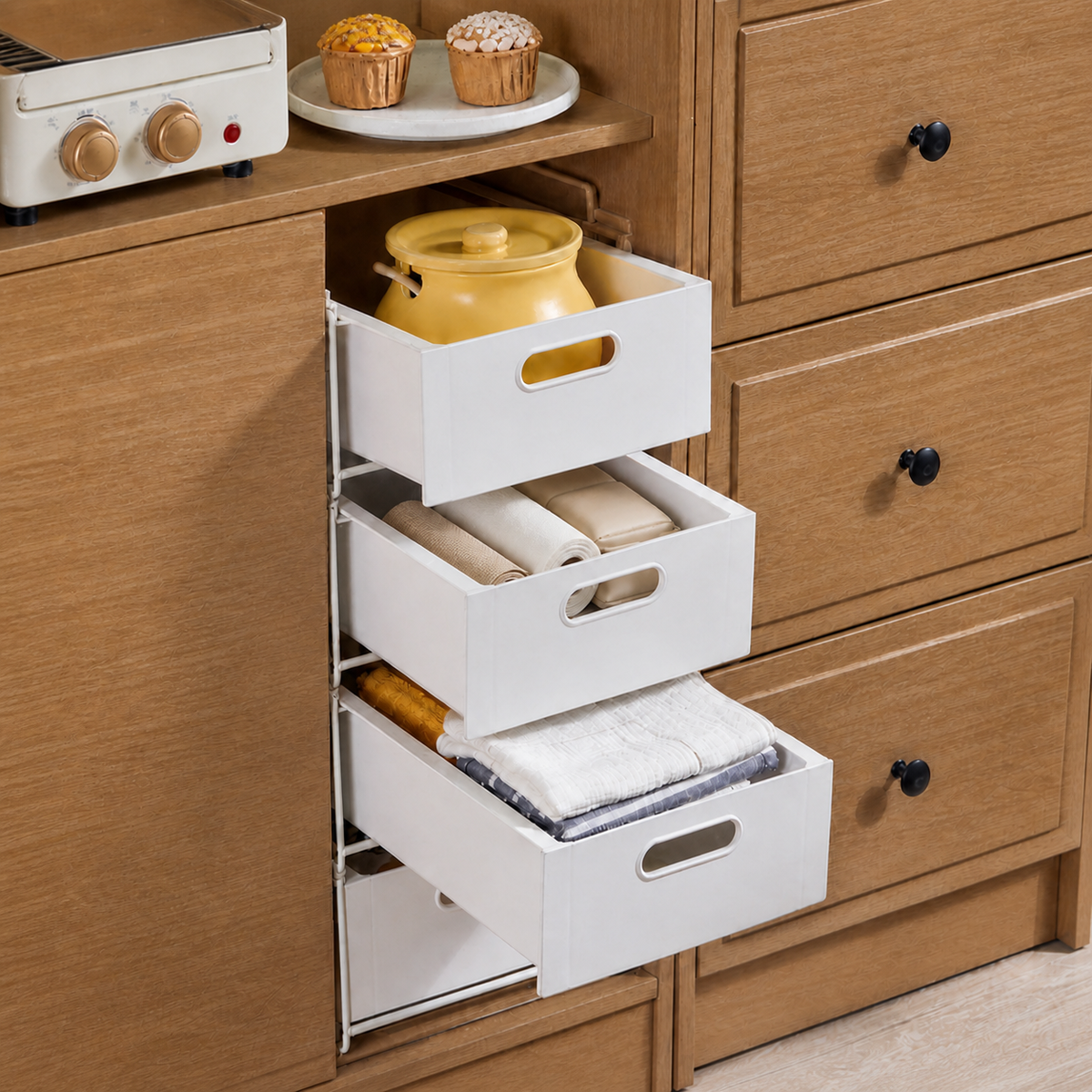 Stackable Pull-Out Storage Bin